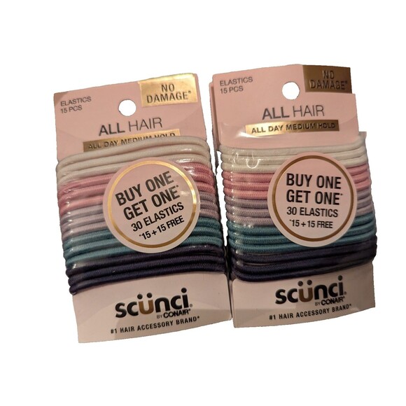 Scunci Medium Hold Hair Ties Bundle Pack of 12 - Picture 1 of 6